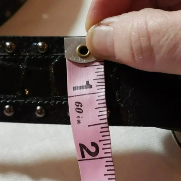 Cach'e S‎ black leather rhinestones & studded belt - Picture 8 of 8